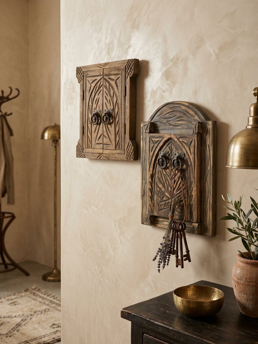 Paire de mini portes sculptées