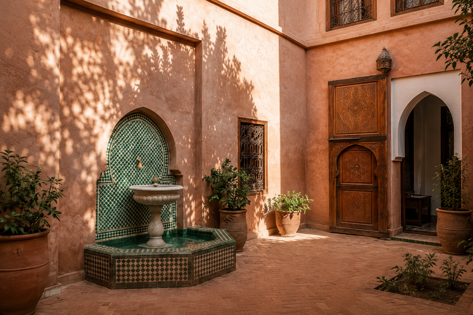Moroccan riad courtyard